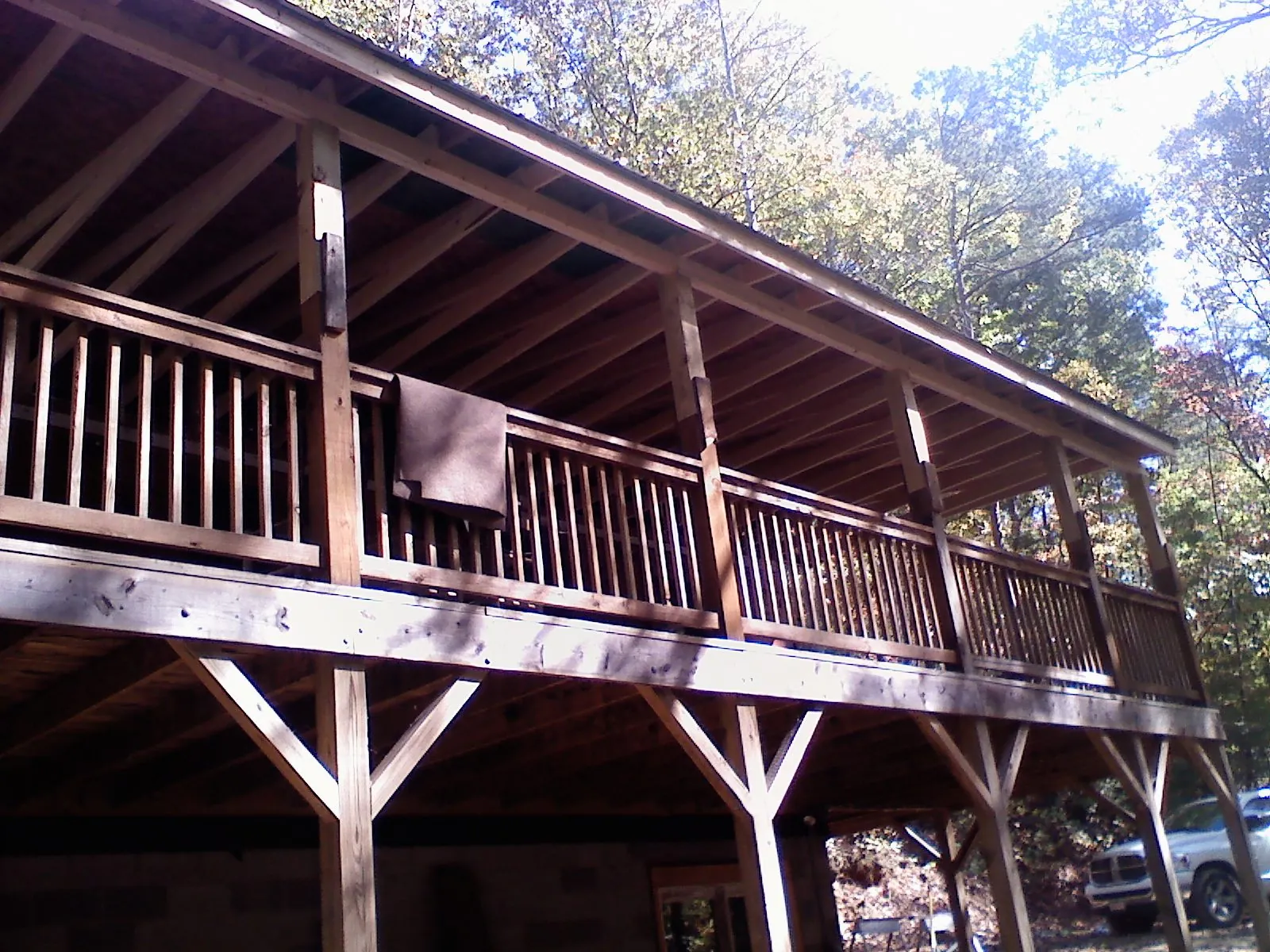 Timber framing under a new elevated porch and deck — Roof Leak Repair in Incline Village by Roofing Brothers